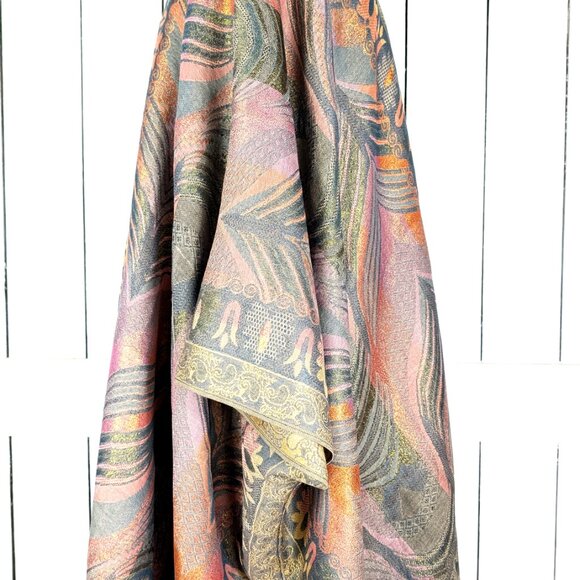 Metallic feather pashmina reversible kimono cover up - Picture 6 of 7